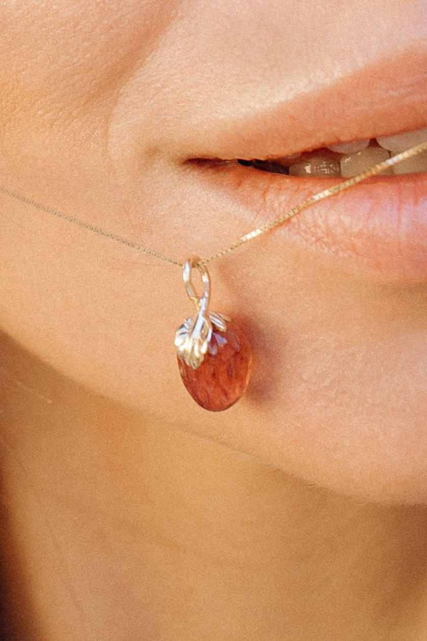 Ciondolo fragola in tormalina rosa by Mirtilla Jewels