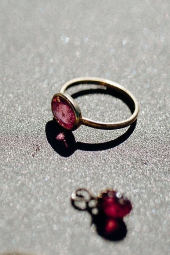 anello oro 18 e tormalina rosa by mirtilla jewels