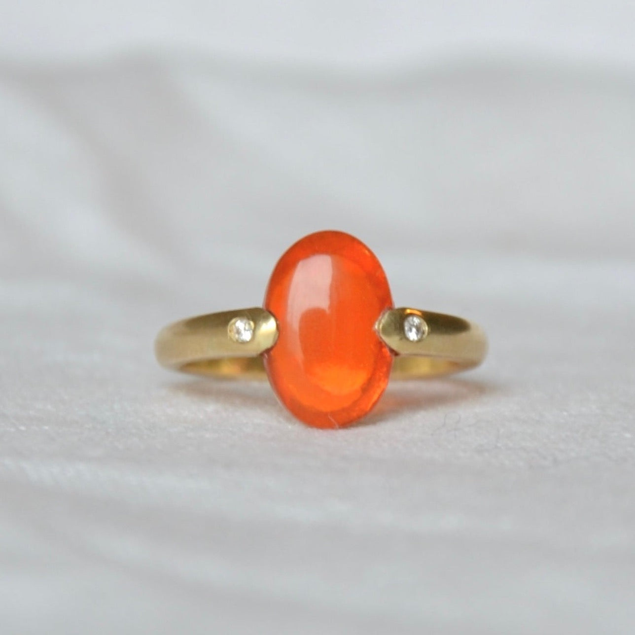Brigitte Ring Fire Opal with Diamonds
