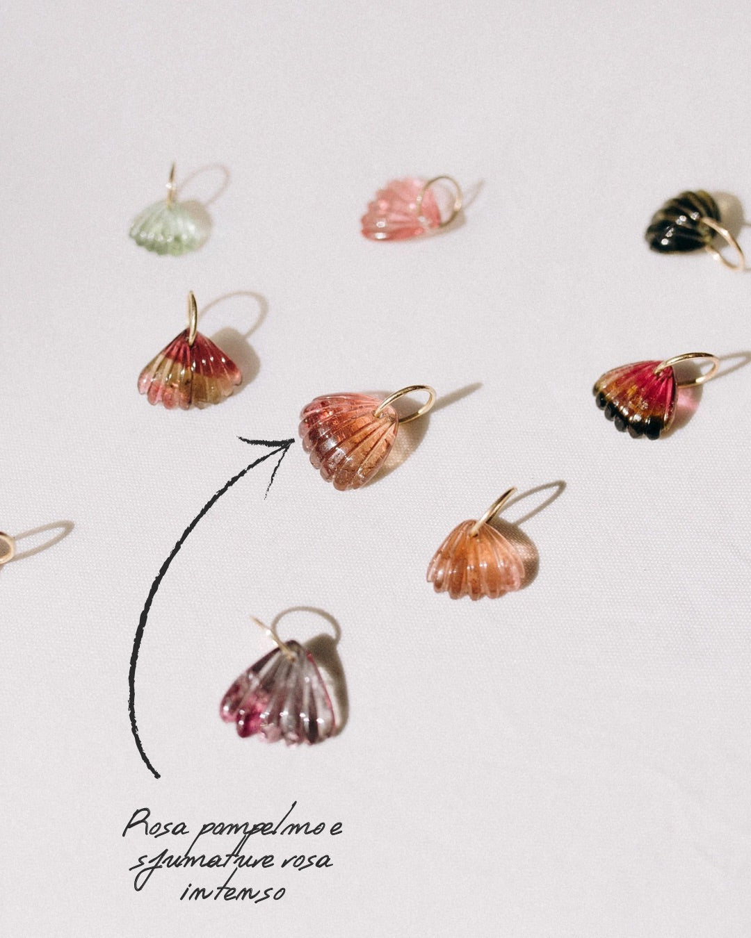 CIONDOLI COLORATI CONCHIGLIA TORMALINA BY MIRTILLA JEWELS