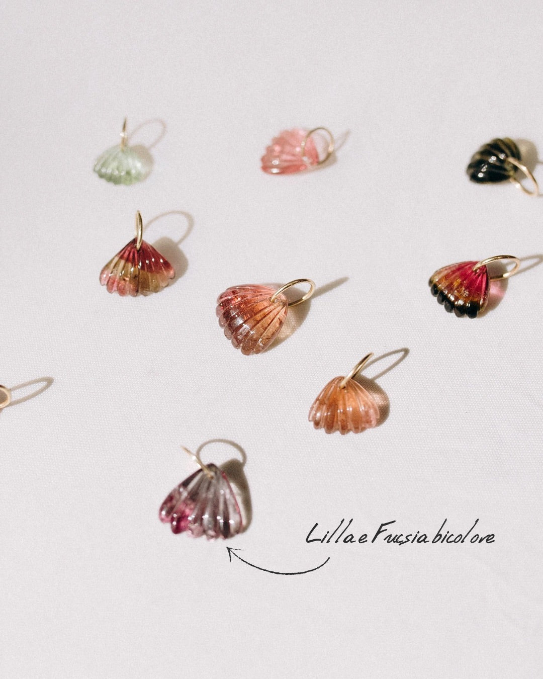 CIONDOLO CONCHIGLIA  COLORATE TORMALINA BY MIRTILLA JEWELS