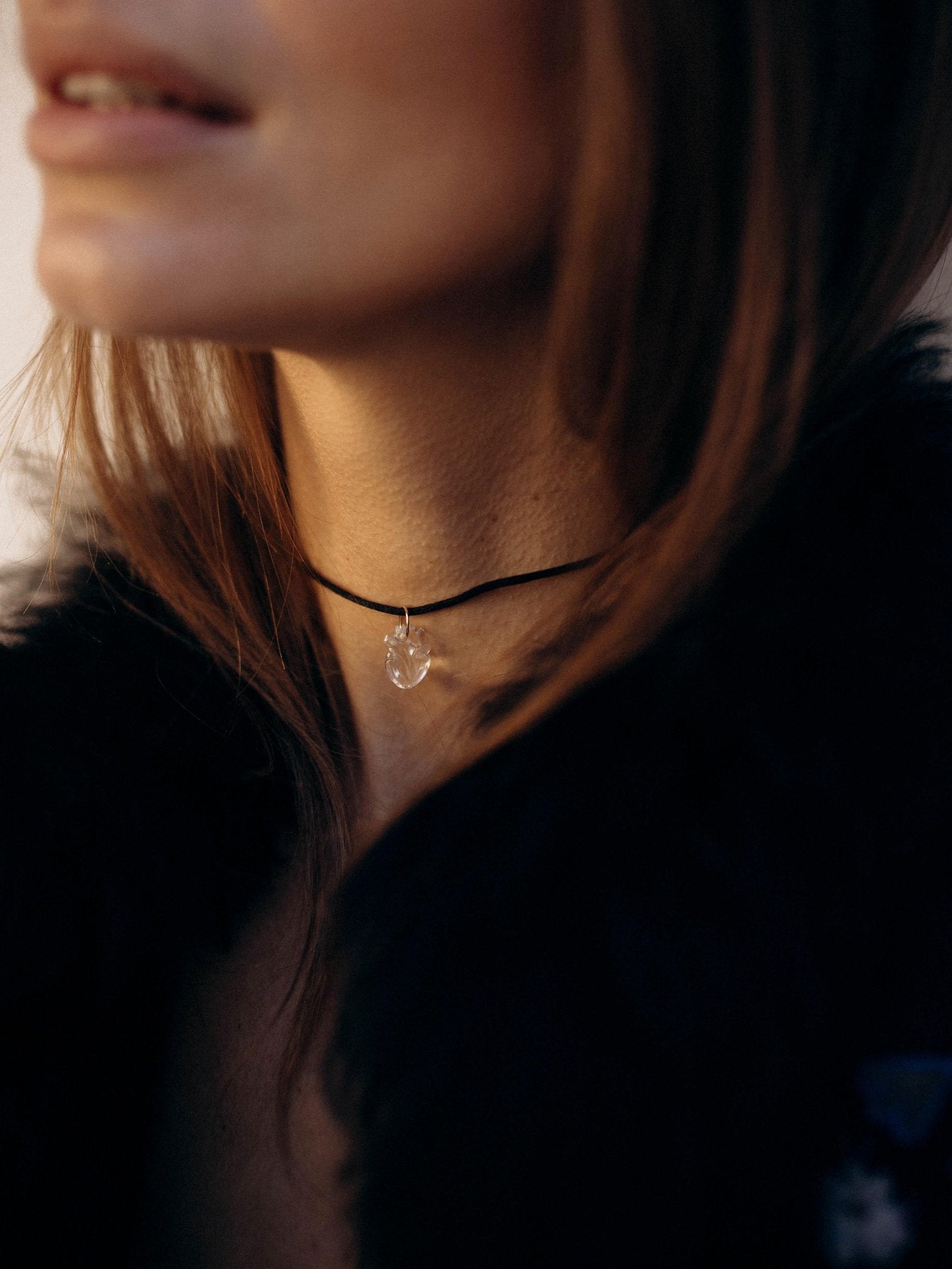 CIONDOLO CUORE ANATOMICO CRISTALLO  BY MIRTILLA JEWELS