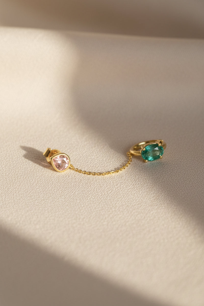 DOPPIO ORECCHINO TORMAINA ROSA MIRTILLA JEWELS