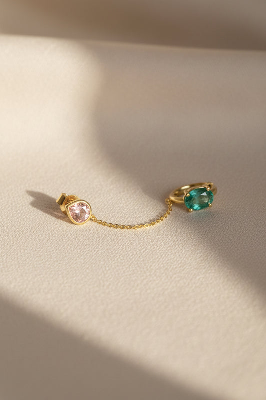 DOPPIO ORECCHINO TORMAINA ROSA MIRTILLA JEWELS