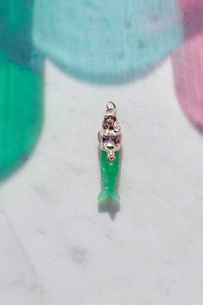 ciondolo sirena  rosa e crisofasio by mirtilla jewels