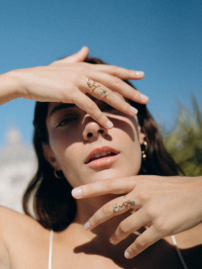 mix anelli serpente con pietre  by mirtilla jewels